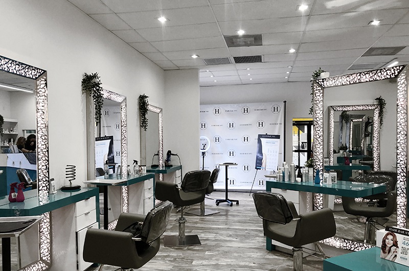 Beauty salon false ceiling