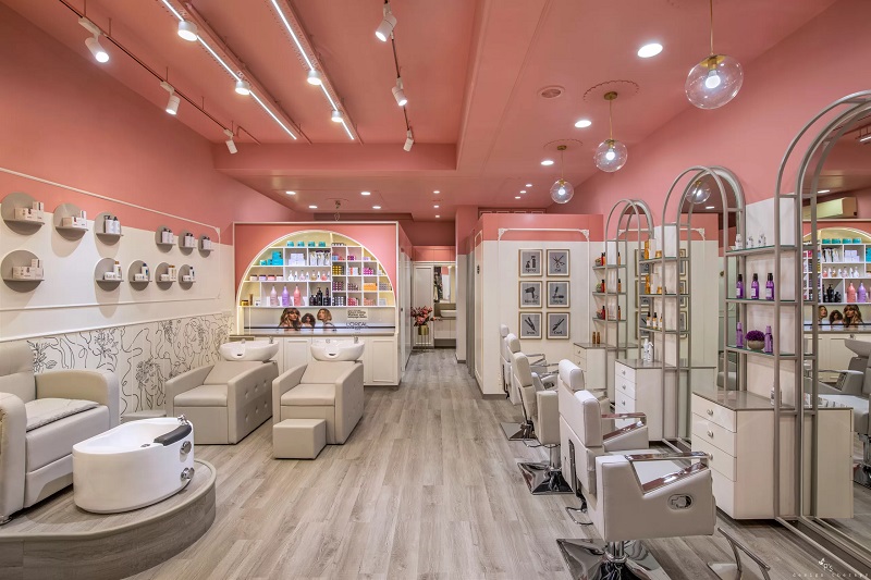 Beauty salon false ceiling