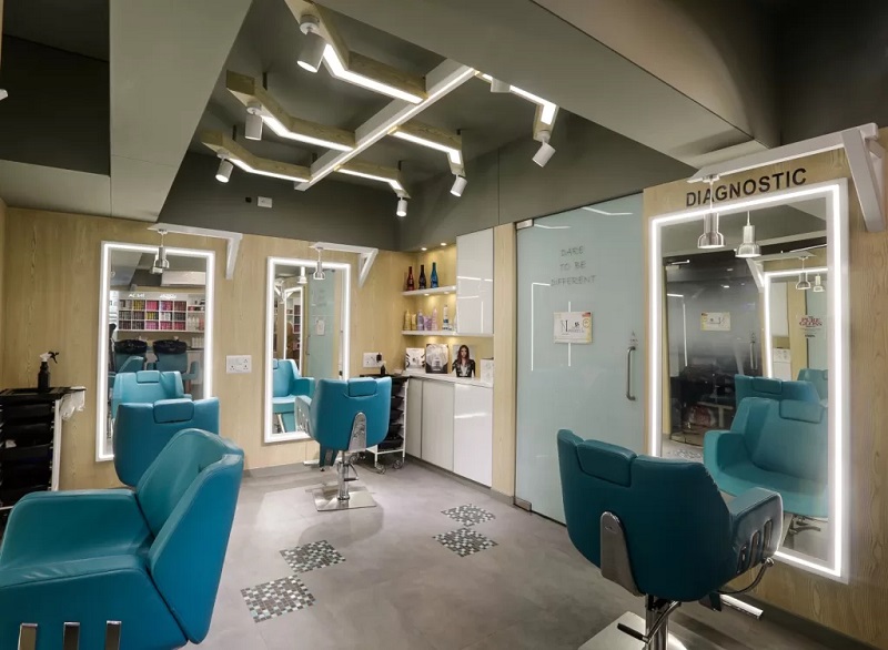 Beauty salon false ceiling