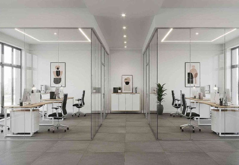 Glass tile in the building