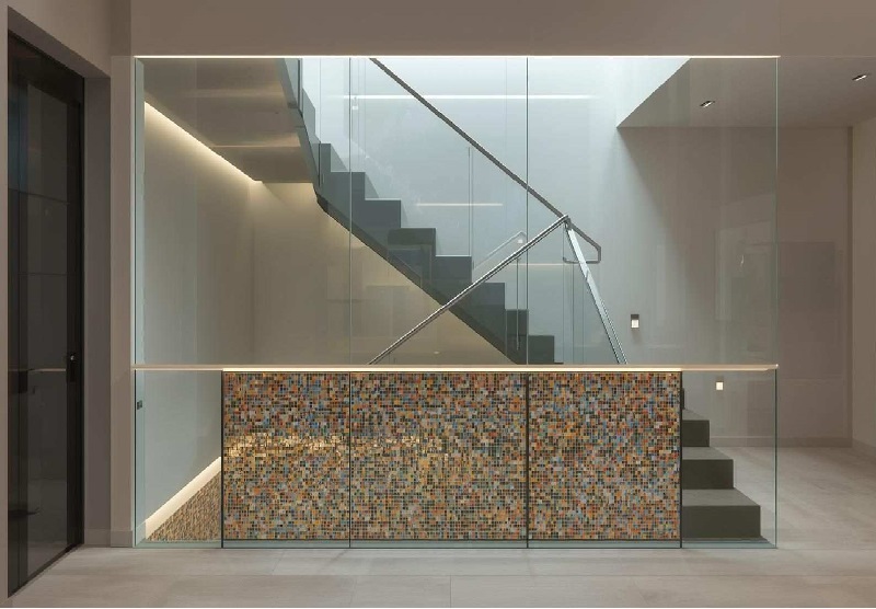 Glass tile in the building