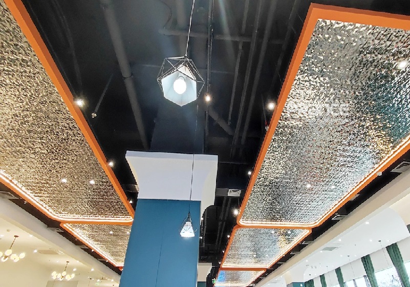 Glass tile in the building